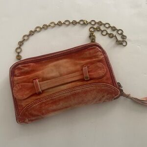 We The Free salmon chain Clutch. #Chic #Retro #Boho 10x6 Pre-loved VTG Leather